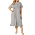 thumbnail image 2 of GRACE & GRANDEUR Robe de Nuit pour Femme Grande Taille à Imprimé de Chat avec Poches, Vêtement de Nuit, 2 of 6