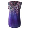 thumbnail image 4 of Fridja Femmes Casual V-Cou Imprimé Top Chemisier Camisole, 4 of 9