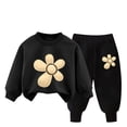thumbnail image 2 of Pisexur Ensemble de Vêtements d'Automne et d'Hiver pour Bébés Filles Garçons 2 Pcs Mode Décontractée Imprimé Floral Manches Longues Col Rond Chandails en Molleton et Pantalons Ensemble de Survêtement pour Filles Garçons 3-8 Ans, 2 of 4