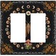thumbnail image 1 of Nadoabtm Decorative Outlet Covers Boho Mushroom Butterfly Moon Floral Abstract Black 2 Gang Double GFCI Rocker Electrical Wall Panels Light Switch Cover Plate for Bedroom Cabin Decor, 1 of 8