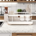 thumbnail image 3 of Two-Tier Dish Drying Rack with Integrated Utensil Holder and Efficient Drain Tray for Organized Kitchen Counter, 3 of 4