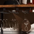 thumbnail image 3 of OUYAWEI 3Tier Wine Bar Cabinet with LED Lights,Coffee Bar Cabinet with Adjustable Shelves,Mesh Door&Baffle,Small Liquor Cabinets with Wine Rack and Glass Holder for Home Kitchen,Brown With Led Light, 3 of 8