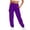 Purple, variant on Clearance! Hontri Ladies Solid Color Drawstring Elastic Waist Casual Loose Foot Fleece Sweatpants Women's Casual Pants Orange M