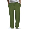 thumbnail image 1 of Mefallenssiah Full Length Pants Clearance Men'S Solid Color Sport Loose Pleated Small Legs Lace-Up Solid Color Full Length Pants, 1 of 1