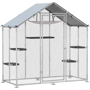PawHut Walk-in Catio Enveloppe extérieure de chat avec couvercle imperméable