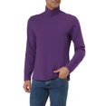 thumbnail image 4 of INSPIRE CHIC Chandails pour Hommes, Chandail à Col Roulé, Manches Longues, Extensible, Coupe Ajustée, Hauts 34 Violet Foncé, 4 of 7