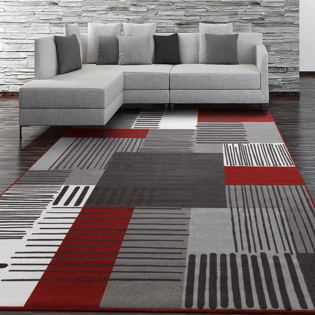 BY COCOON 5'x7' Area Rug | Area Rugs For Living Room Carpet For Bedroom Washable Rug (160 Cm x 225 Cm (Red Carpet)