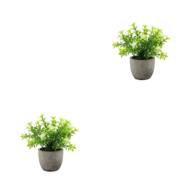 Redempat Plastic Easy To Clean Artificial Succulent Realistic Appearance Long-lasting Durability Eco-friendly white babysbreath 2Set