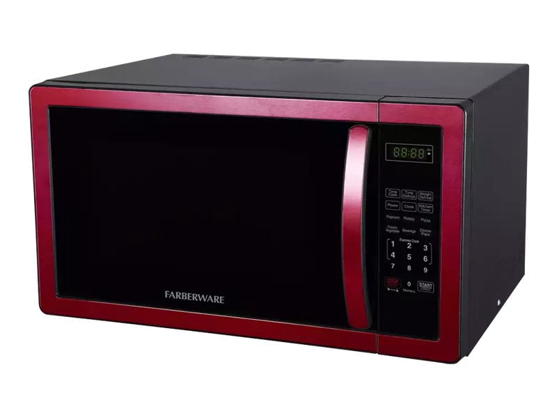 Farberware Classic FMO11AHTBKN 1.1 Cu. Ft. 1000-Watt Microwave Oven with LED Lighting, Metallic Red