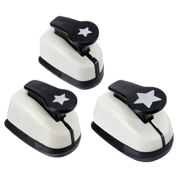 Unique Bargains 0.4 Inch 0.6 Inch 1 Inch Star Punch, Star Hole Paper Punch Hole Puncher Shape Punches for Crafting, 3 Pack