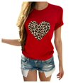 thumbnail image 1 of CHUANK Économies Vêtements Blouse Mignonne pour Femmes T-Shirts Graphiques Cœur d'Été à Manches Courtes Loisirs Col Rond pour Adolescentes Vert Armée, 1 of 6