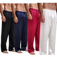 thumbnail image 3 of Pantalon de Pyjama pour Homme en Satin, Couleur Unie, Coupe Ample, Bas de Nuit, 3 of 3