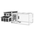 thumbnail image 1 of PawHut Wooden Chicken Coop with Large Run, Nesting Box, Tray, Dark Grey, 1 of 10