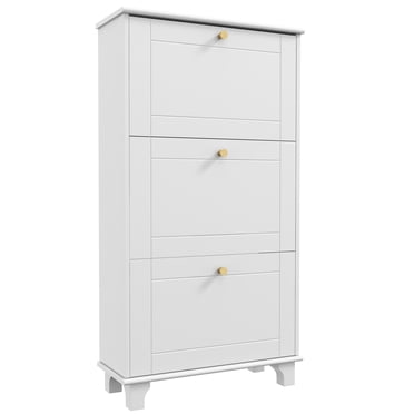 HOMCOM Armoire à Chaussures Moderne avec 3 Tiroirs Basculants pour 12 Paires de Chaussures