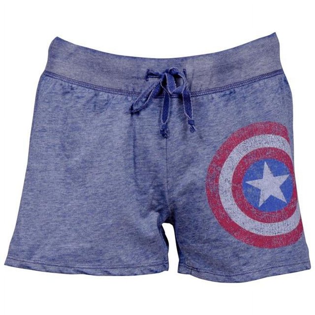 Captain America 808016-M Captain America Symbol Juniors Sleep Shorts - Medium