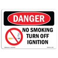 thumbnail image 1 of SignMission OS-DS-A-1218-L-1490 12 x 18 Po Signe de Danger OSHA - Ne Pas Fumer Éteindre l'Allumage, 1 of 1