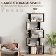 thumbnail image 4 of HOMCOM 5-Tier Bookshelf, Narrow S Shaped Bookcase, Rustic Brown, 4 of 10
