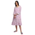 thumbnail image 4 of Moomaya Robe de Nuit en Coton à Manches Longues à Encolure Carrée Imprimée pour Femmes, 4 of 6