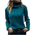 thumbnail image 1 of Simua Chandail à Col Roulé 2024 pour Femmes, Manches Longues, Tricot Torsadé, Chandail, Chandail, 1 of 3