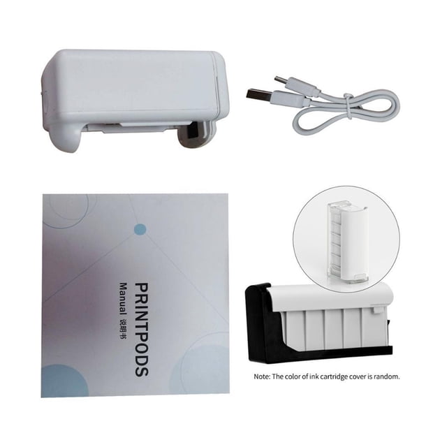 Imprimante Portative PrintPods Mini, Imprimante à Jet d'Encre Portable pour Tatouages avec Cartouche d'Encre, Connexion Wi-Fi, Excellente Performance de Numérisation