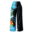 thumbnail image 4 of Pantalon Grand à Taille Élastique Mode Décontractée pour Femmes, Pantalon à Fleurs Colorées Imprimées avec Poches, Pantalon en Lin pour Femmes, Pantalon Habillé Décontracté pour Femmes, Pantalon Extensible Décontracté pour Femmes Grande Taille, 4 of 4