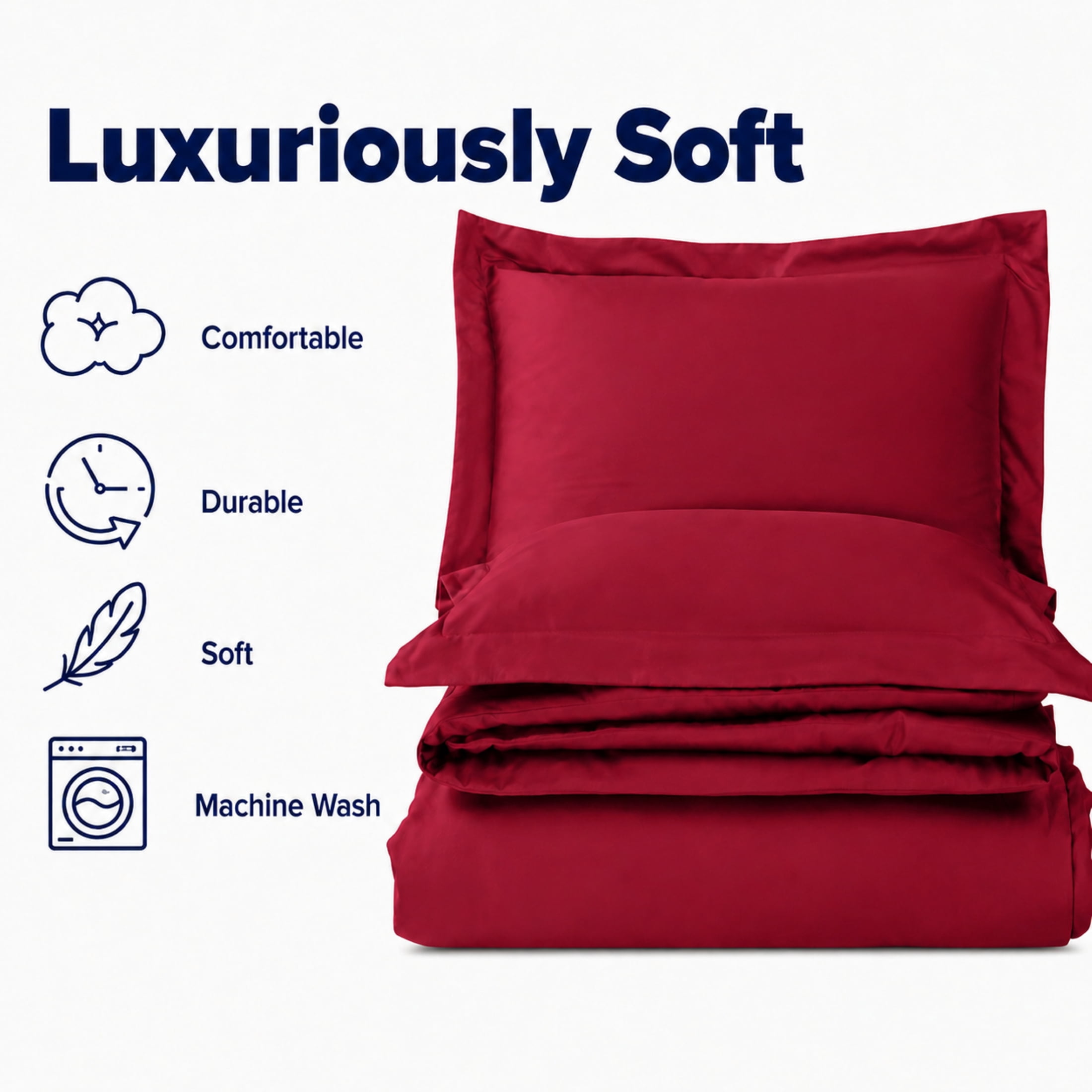 Swift Home Ensemble housse de couette unie ultra douce, Très grand lit
