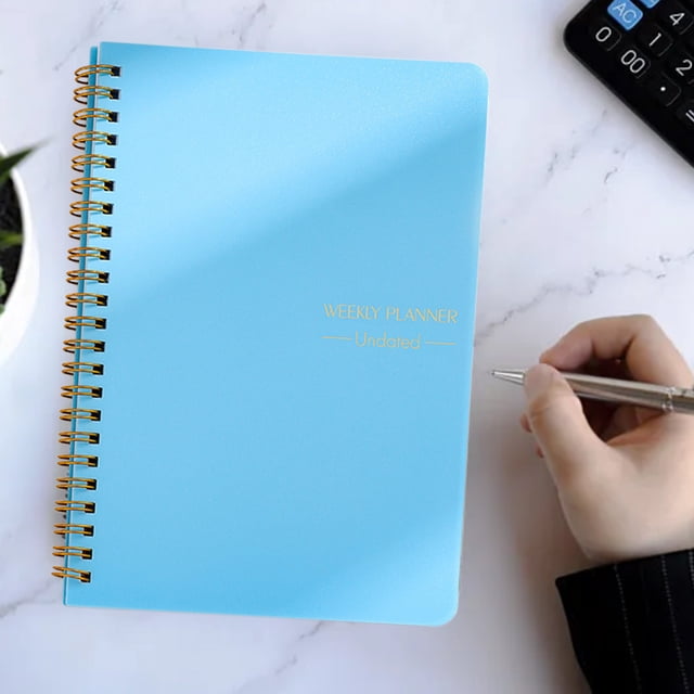Weekly Planner With Lines For Diary Notes And Daily Planning Solid Hardcover Elegant Self Filling Schedule A5 Planner Coil Notebook