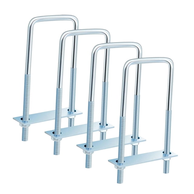 GUOOL 4x U Bolts Reliable Heavy Duty for Industrial Rectangular Wood Metal Objects M10 100x145mm