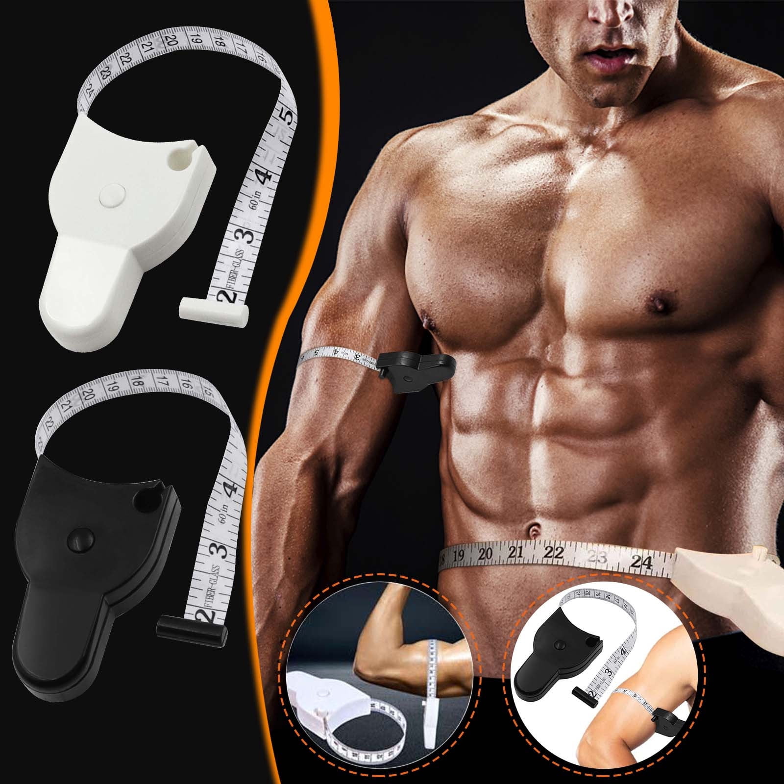 TopLLC Black + White Combination 1.5 Meters Inch And Cm Automatic Retractable Measuring Tape 2pcs