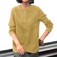 thumbnail image 2 of Timegard Blouse pour Femmes Ample Légère Manches Longues Bouton Col Rond Chemises Décontractées pour Bureau, 2 of 8