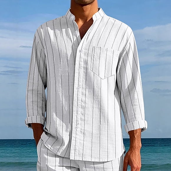 Mens Button Up Dress Shirt Men's Big and Tall Casual Shirts Dress Shirt Business Casual Tops for Men, White, 3XL