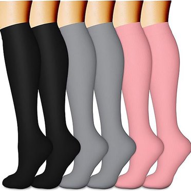 Soki Tube Socks Men 6 Pairs Premium Cushion Cotton Over The Calf Athletic Knee High Socks for Adult Multicolor L