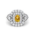 thumbnail image 2 of Bague de Mariage pour Femme en Argent Sterling 925 avec Citrine en Forme de Coussin 6x4 mm, 2 of 4