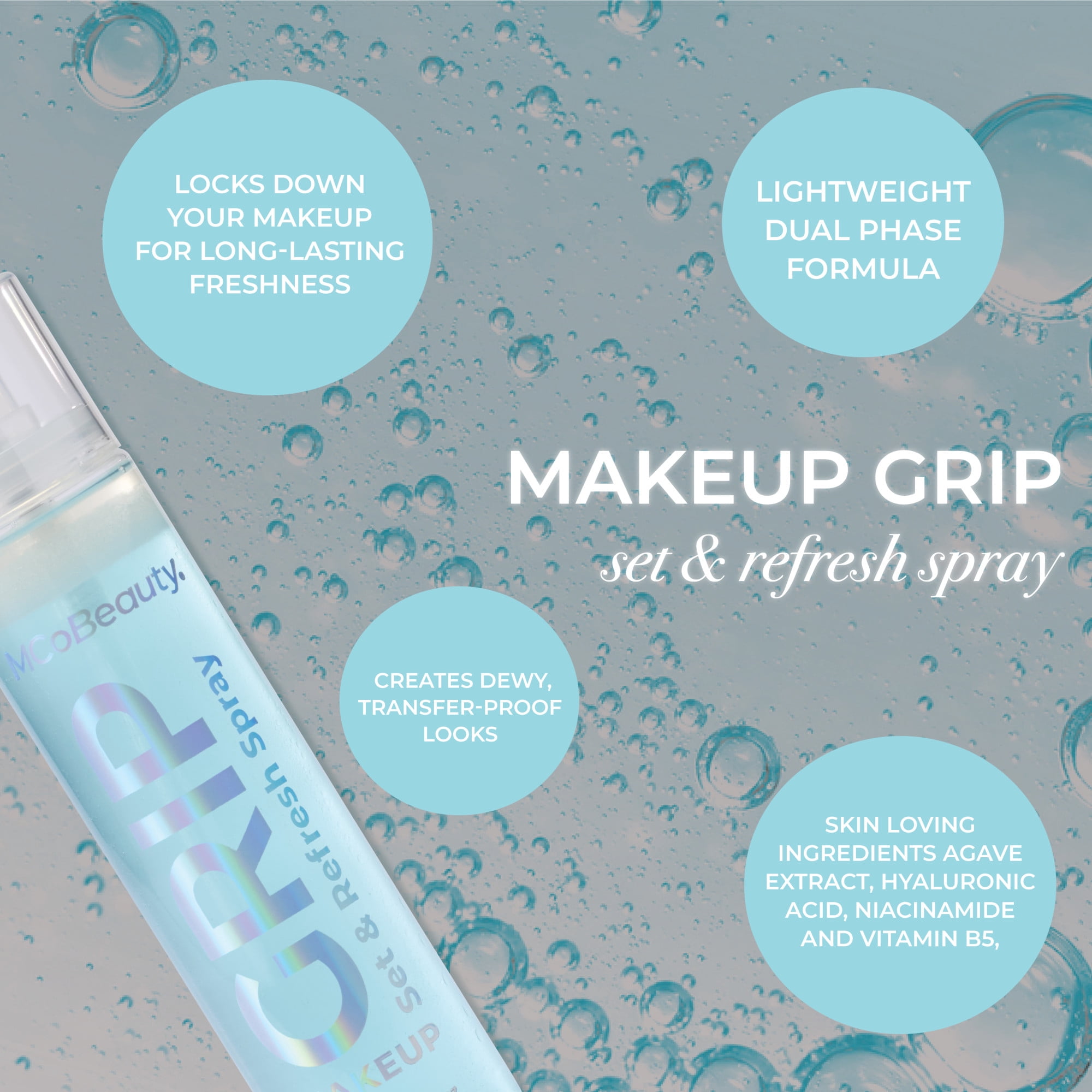 MCoBeauty - Vaporisateur Grip Fixateur & Rafraîchissant pour Maquillage