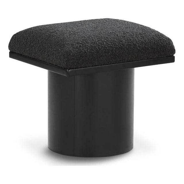 Meridian Furniture Banc/tabouret en Tissu Bouclé Noir