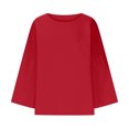 thumbnail image 4 of Tnhcen Chemise Décontractée pour Femme en Mélange Coton-Lin d'Automne à Col Rond, Manches 3/4 - Grande Taille, Hauts d'Automne Confortables P-5TG, 4 of 6