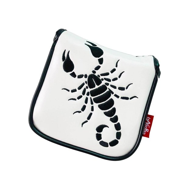 Universal Golf Mallet Putter Cover Square Headcover Cover Protective Guard Magnetic Closure Guard Scorpion White