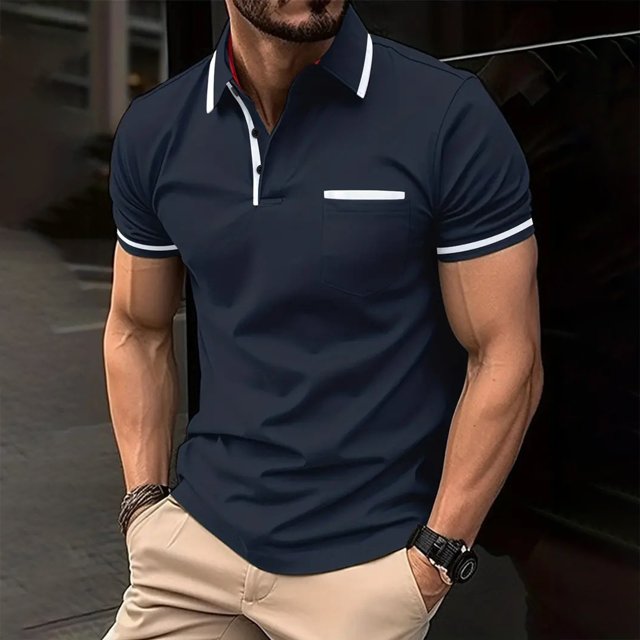 Male Spring Business Lapel T Shirt Bottoming Shirt Short Sleeve Shirt Patchwork Top Mens Turtle Neck Long Sleeve Tops Mens Large T Shirts Lightweight T Shirts Rayon Long Sleeve Shirt Men Neck Top for