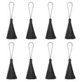 thumbnail image 1 of Unique Bargains 6.5' Silky Bookmark Tassels with Loop for DIY Craft Accessory, 8Pack Black, 1 of 5