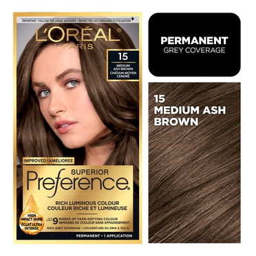 L'Oreal Paris Superior Preference Permanent Hair Color, Oil-in-Gel, Brun cendré moyen, 1 boite