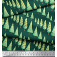thumbnail image 2 of Soimoi Green Poly Georgette Fabric Christmas Tree Decor Fabric Printed Yard 42 Inch Wide, 2 of 3