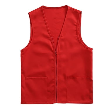 Hontri Women's Outerwear Vests Adult Postulant Activity Vest Supermarket Vests Clerk Workwear Red 3 S