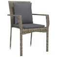 thumbnail image 3 of vidaXL 5 Piece Garden Dining Set with Cushions Black and Grey Poly Rattan, 3 of 5