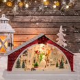 thumbnail image 3 of mmirethe Resin Christmas Scene Snow House LED Desktop Set Village Decoration Snowman 1Set, 3 of 6
