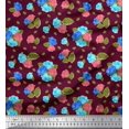 thumbnail image 1 of Soimoi Tissu en Rayonne Feuilles & Roses Imprimés Floraux au Mètre 42 Pouces de Large, 1 of 3