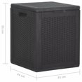 thumbnail image 4 of vidaXL Coffre de Rangement de Jardin 90 L Noir en Rotin PP, 4 of 5