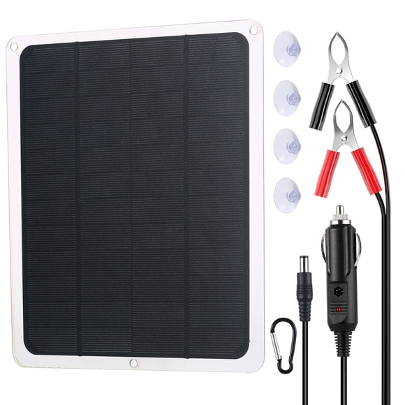 yeacher Upgraded Solar Battery Trickle Charger Maintainer 12V Portable Waterproof Solar Panel Trickle Charging Kit for Car Automotive Motorcycle Boat Marine RV Trailer Powersports Snowmobile