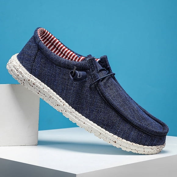 Men's Canvas Loafer Lightweight Softsole Flat Deck Shoes Vintage Casual Loafer Boat Shoes Shoes for Men Boys