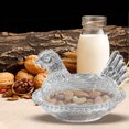 thumbnail image 3 of weibbin Glass Chicken Candy Tray With Lid 7.5 Inch Cute Hen Shaped Bowl For Kitchen Counter Party Snack Candy Storage Home Decor, 3 of 6
