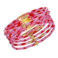 thumbnail image 1 of yingyy Bracelet Multi-layers Magnetic Buckle Leather Multi-colored Leopard Print Bangle Party Decoration Wristband Jewelry Pink 1Set, 1 of 6